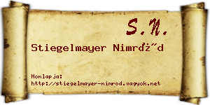 Stiegelmayer Nimród névjegykártya